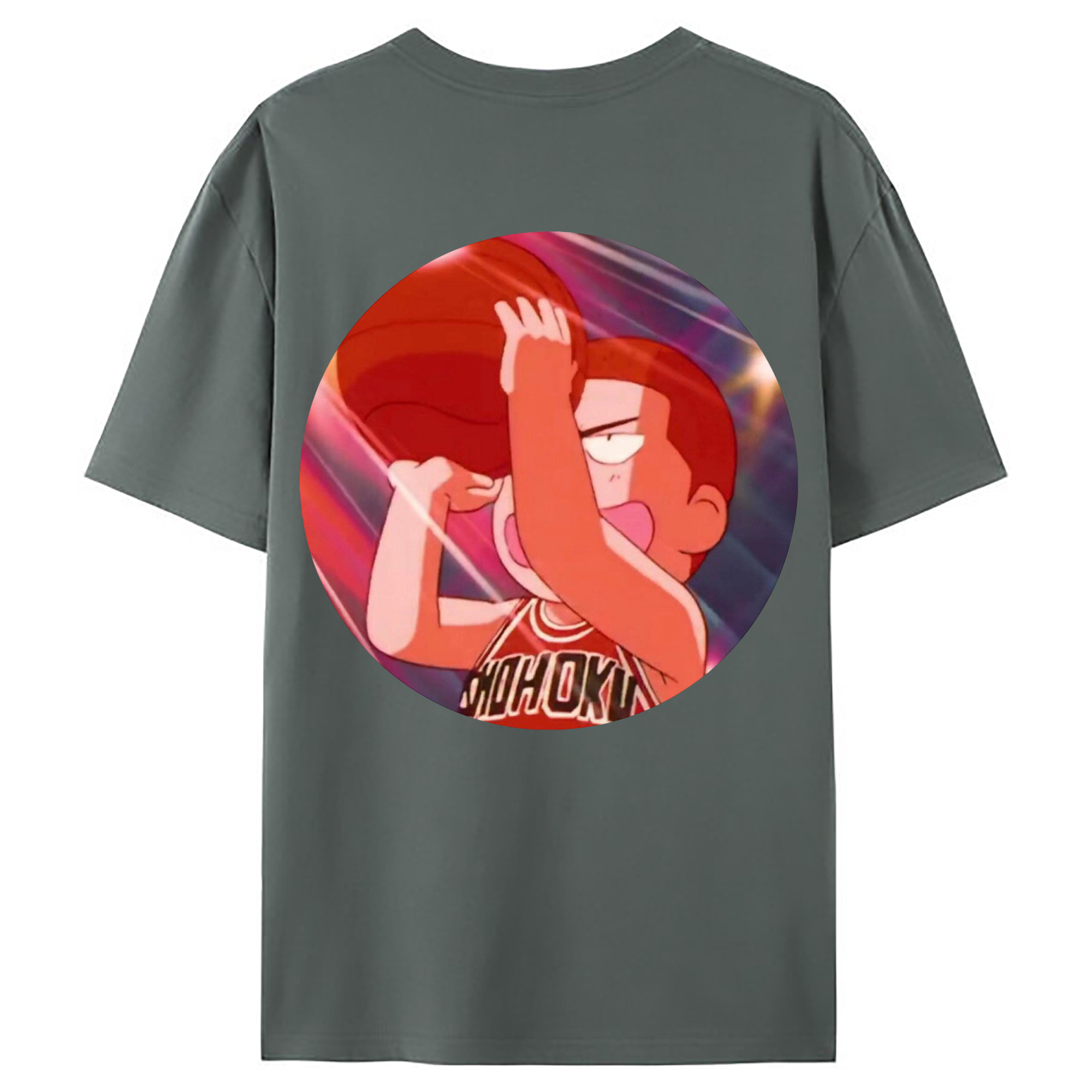 （画像用） SLAM DUNK／スラムダンク 綿100％ メンズ半袖Tシャツ（バックプリント） 通気性